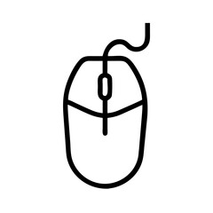 Fototapete - Wired Computer Mouse Icon Representing Desktop Input Device with Cable for Cursor Control and Navigation