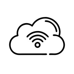 Poster - Wireless Cloud Sync Icon Representing Data Synchronization, Online Backup, and Remote Storage Access