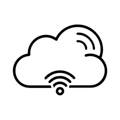 Poster - Wireless Cloud Sync Icon Representing Data Synchronization, Online Backup, and Remote Storage Access