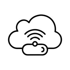 Poster - Wireless Cloud Sync Icon Representing Data Synchronization, Online Backup, and Remote Storage Access