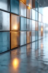 Poster - Bright and reflective surface showcasing various colored mirrored textures for creative design ideas