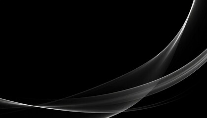 Poster - Abstract Black And White Flowing Curves Design