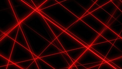 Poster - Red Glowing Lines On Black Background