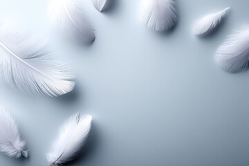 Poster - Scattered down feathers create a soft and inviting background with ample space for text or design elements