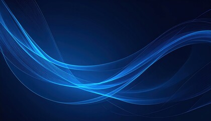 Poster - Abstract Glowing Blue Waves Design