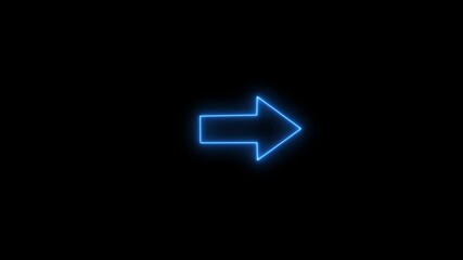 Poster - Abstract Directional arrow animation. Rights Moving arrows to the side arrow icon animation on black background and  bule color.