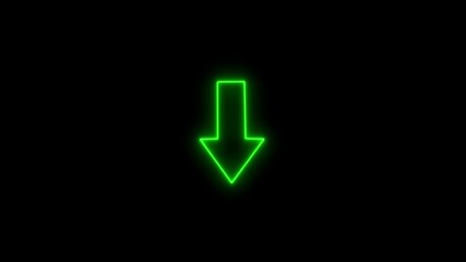 Poster - Abstract Directional arrow animation .down Moving arrows to the side arrow icon animation on black background and  green color.