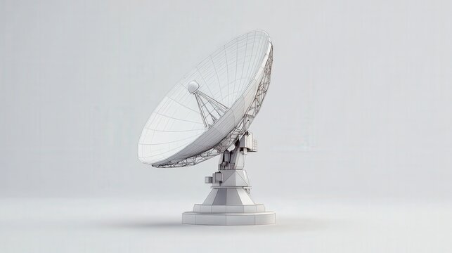 Monochromatic radio telescope illustration in  setting.