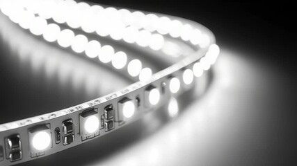 Poster - A detailed view of a white LED strip, useful for electronics and technology illustrations