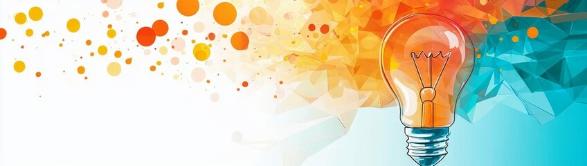 Colorful light bulb symbolizes innovative thinking and creativity. 