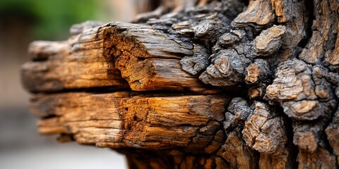 Weathered wood textures of the tree branch