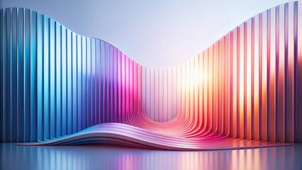 Poster - Abstract 3d render of colorful architectural structure with gradual shifting light