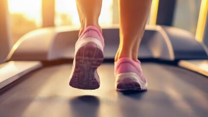 Aufkleber - A person in motion on a treadmill, great for health and fitness concepts