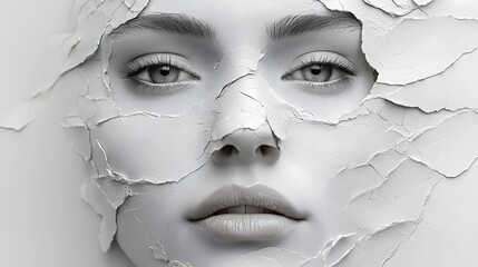 Poster - Abstract Minimalist Portrait with Geometric Facial Features
