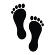 © Asikurrahaman - Pair of Black Footprint Icons Simple Design Footprints Human Feet Steps Walking Trail Travel Journey