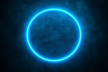 Poster - blue circle with a white outline. The circle is surrounded by a blue background. The blue color of the circle and the background creates a sense of calmness and serenity