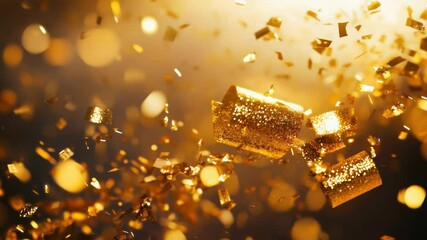 Aufkleber - Confetti spills across the dark background, providing a pop of color and texture