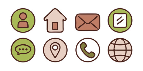 Poster - Illustration of contact information icons on a black background