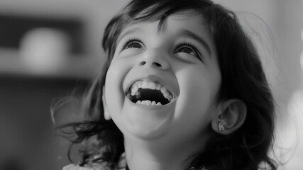 Aufkleber - A happy young girl with a bright smile, perfect for illustrations or children's content