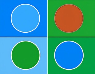 Poster - Abstract Geometric Design Blue, Green, Orange Circles