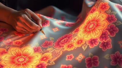 Creating ornate, colorful floral fabric pattern design
