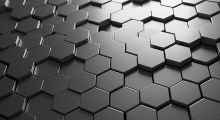 Poster - Abstract Hexagon Pattern Gray 3D Geometric Background Modern Design Texture