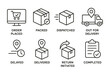 © Fora - E-commerce order tracking stages: delivery process icons illustrated