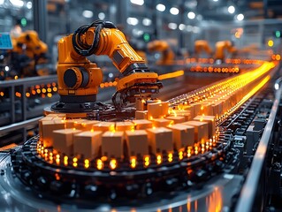 Poster - automated industrial in a modern distribution center