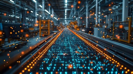Poster - Futuristic supply chain network in a manufacturing facility