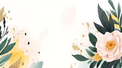 Wall Mural - Floral banner, elegant design, wedding invite