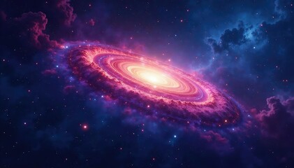 Wall Mural - Night sky, swirling nebulae, distant galaxies , supernova, science