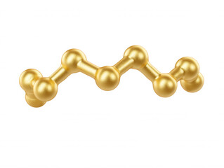 Poster - A golden molecule structure with interconnected spheres demonstrates scientific concepts on a clean white background, showing technology and innovation effectively.