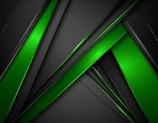 Poster - Abstract Green Black Gold Geometric Shapes Lines Design Background