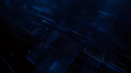 Aufkleber - 抽象的な青色のデジタルピクセルグリッド背景と幾何学的な構造パターンテクスチャデザイン