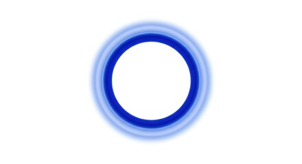 Poster - Blue concentric circles with glow effect on white background abstract design.
