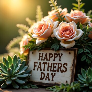 banner with the inscription Happy Father's Day.