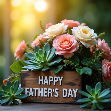 banner with the inscription Happy Father's Day.