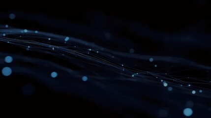 Aufkleber - 抽象的な青色の粒子が流れる未来的なデジタル技術の背景 デザイン要素