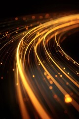 Aufkleber - ゴールドライトトレイルアブストラクトテクノロジーバックグラウンド未来的なスピードモーションとエネルギー効果の抽象的なデザイン
