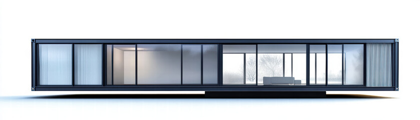 Aufkleber - Modern Architectural Marvel: A sleek and contemporary building, showcasing a minimalist design and expansive glass windows, emphasizing clean lines and a harmonious blend of aesthetics.