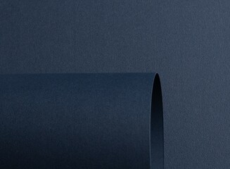 Poster - Dark blue matte paper texture with an elegant, premium finish, featuring wavy folds and edges. Chic,