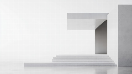 Aufkleber - Minimalist Architectural Design: A modern and sleek minimalist architectural composition, showcasing clean lines, geometric shapes, and a sense of serene spaciousness.