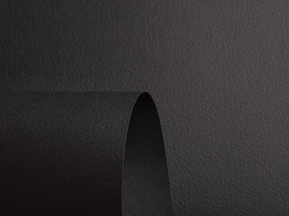 Poster - Black matte paper texture with a premium, elegant finish, featuring wavy folds and edges. Modern,