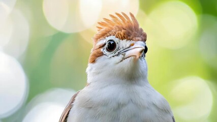 Poster - A close-up image of a bird's face with a blurred background