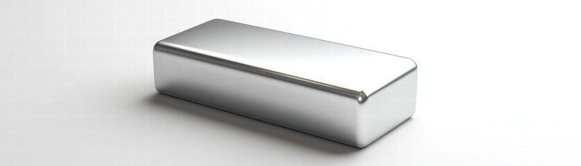 Aufkleber - Polished Metal Brick: A sleek, minimalist metal brick showcases a study in industrial elegance, with smooth surfaces reflecting a sense of modern design.