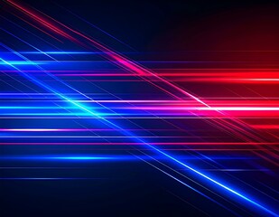Poster - Abstract Neon Lines, Glowing Stripes, Digital Art, Bright Colors, Speed Motion, Purple Pink Blue Red