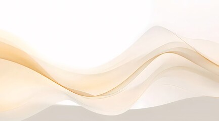 Poster - 波状のベージュ色の抽象的な背景は柔らかい光沢のある曲線とラインを特徴としています