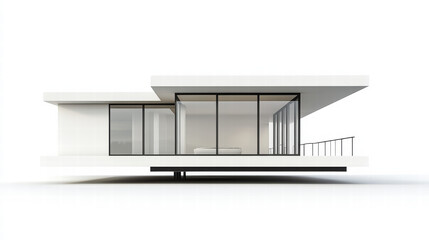 Aufkleber - Minimalist Home: A sleek, modern home boasts clean lines, expansive glass windows, and a minimalist design, capturing the essence of contemporary architecture and serene living.