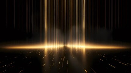 Aufkleber - 抽象的な黄金色の光が輝く背景に豪華な未来的なデザインとエレガントな照明効果