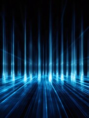 Aufkleber - 青色のライトストリークと未来的なグラデーションテクスチャを備えた抽象的なテクノロジーの背景